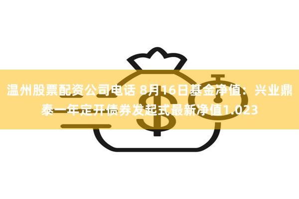 温州股票配资公司电话 8月16日基金净值：兴业鼎泰一年定开债券发起式最新净值1.023