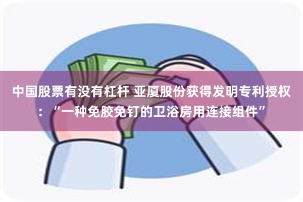 中国股票有没有杠杆 亚厦股份获得发明专利授权：“一种免胶免钉的卫浴房用连接组件”