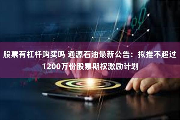 股票有杠杆购买吗 通源石油最新公告：拟推不超过1200万份股票期权激励计划